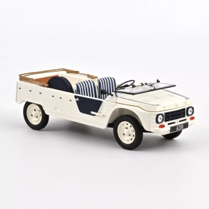 Voiture vintage 70 méhari bleue blanc